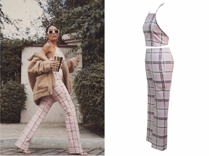 KYLIE 2 PIECE PLAID SET