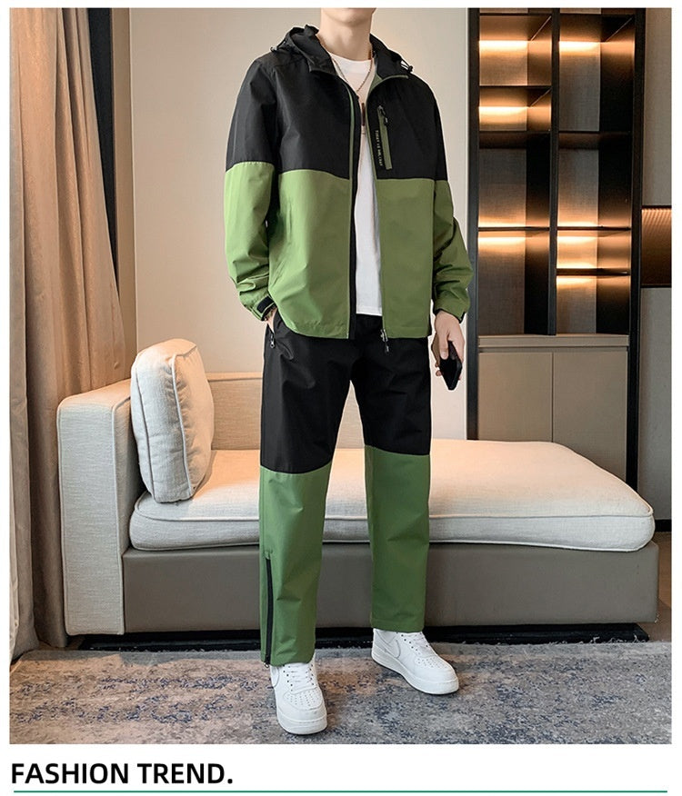 Men's Spring and Autumn Hooded Suit