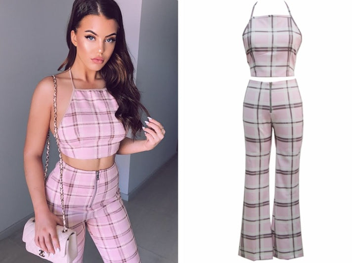 KYLIE 2 PIECE PLAID SET