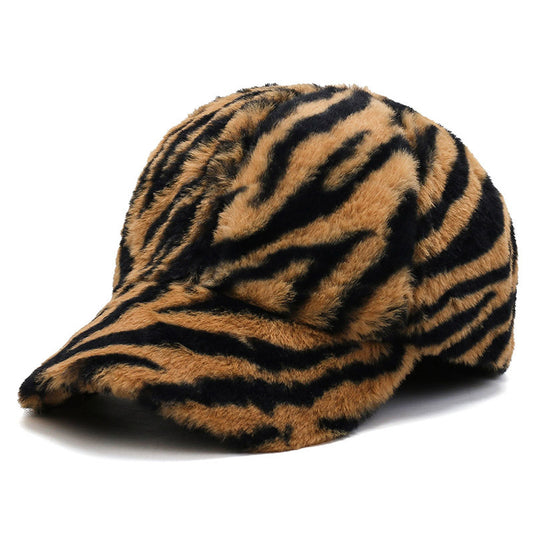 Leopard Fleece Baseball Cap