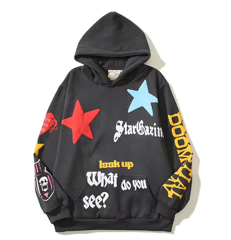 Star Graffiti Fleece Hoodie