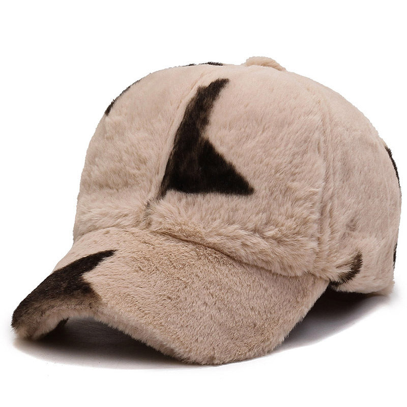 Leopard Fleece Baseball Cap