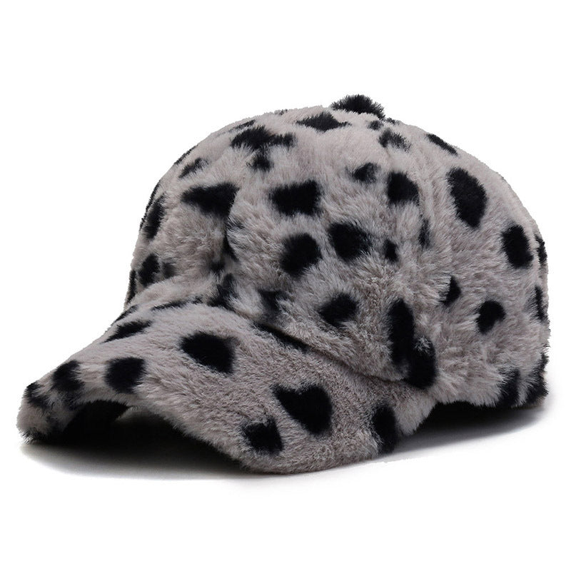 Leopard Fleece Baseball Cap