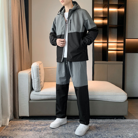 Men's Spring and Autumn Hooded Suit