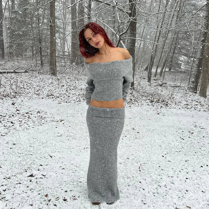 Cozy Off-Shoulder Winter Dress