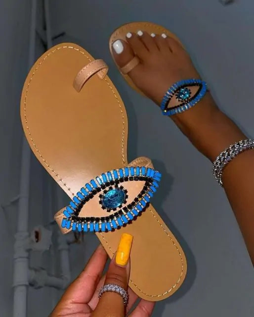 Evil Eye Beach Sandals