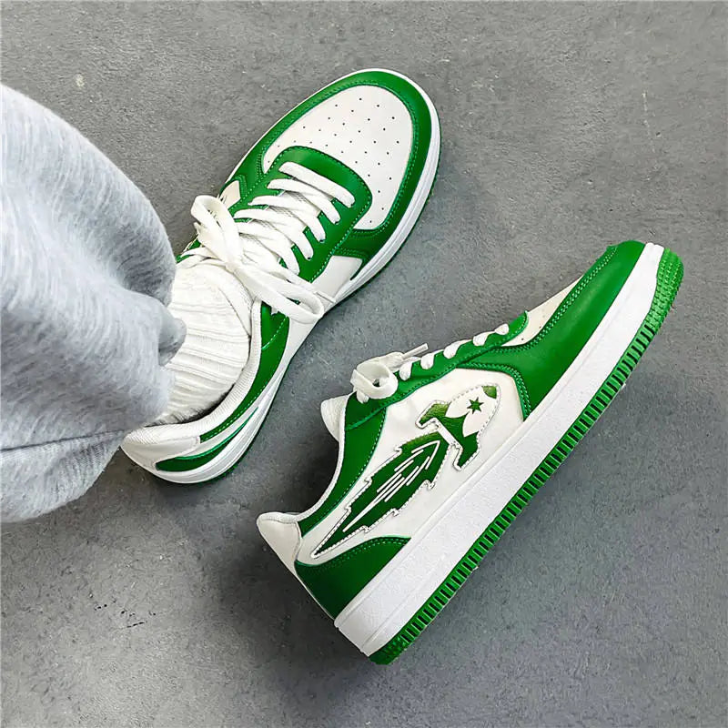 Flaming Sword Design Sneakers