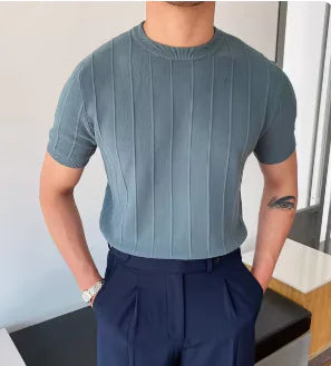 Men's Round Neck Knitted T Shirt