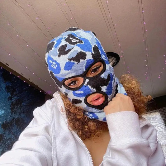 Blue Bape inspired Camo Ski Mask