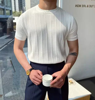 Men's Round Neck Knitted T Shirt