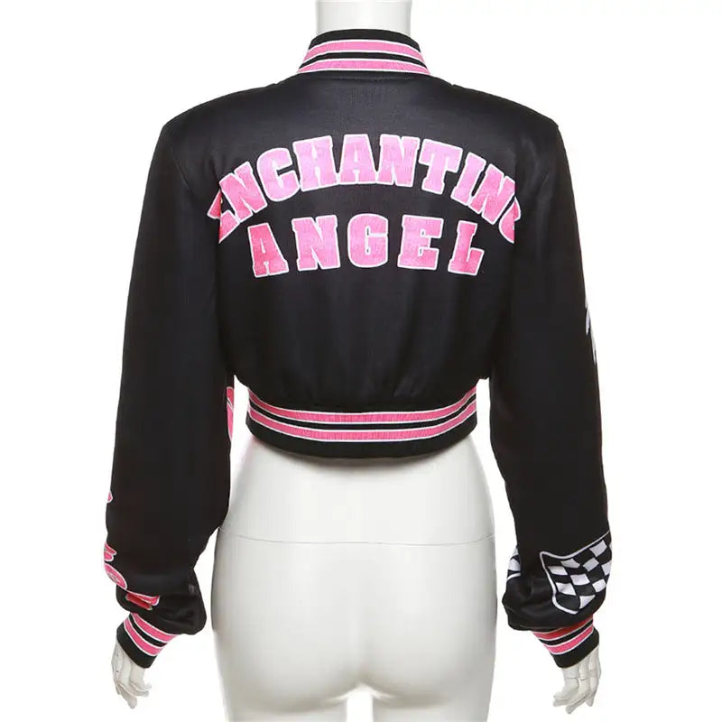 IT GIRL Printed Varsity Jacket