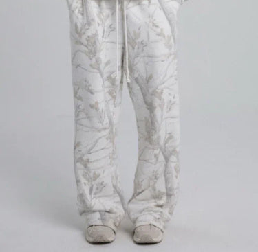 2024 Autumn Winter Women Camouflage Hoodie Maple Leaf Print Sweat Suit