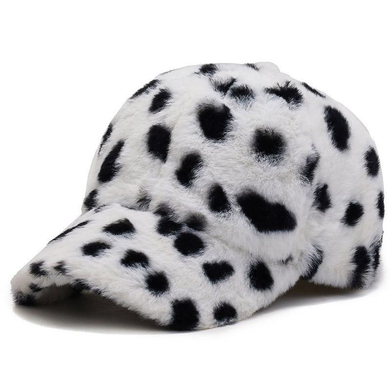 Leopard Fleece Baseball Cap