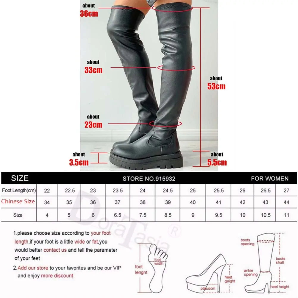 Female Platform Thigh High Boots