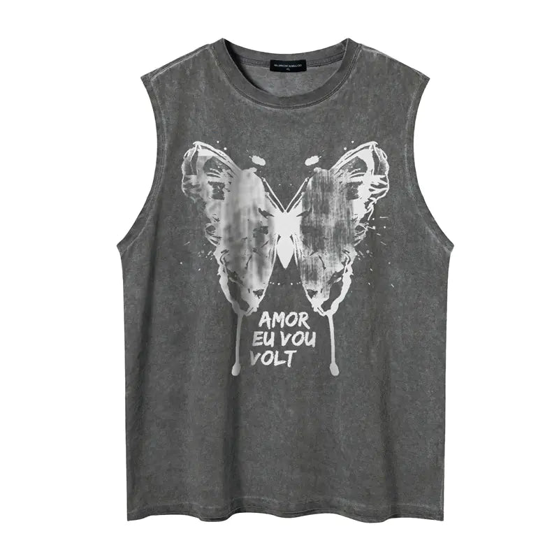 Sleeveless Washout Graphic Tee