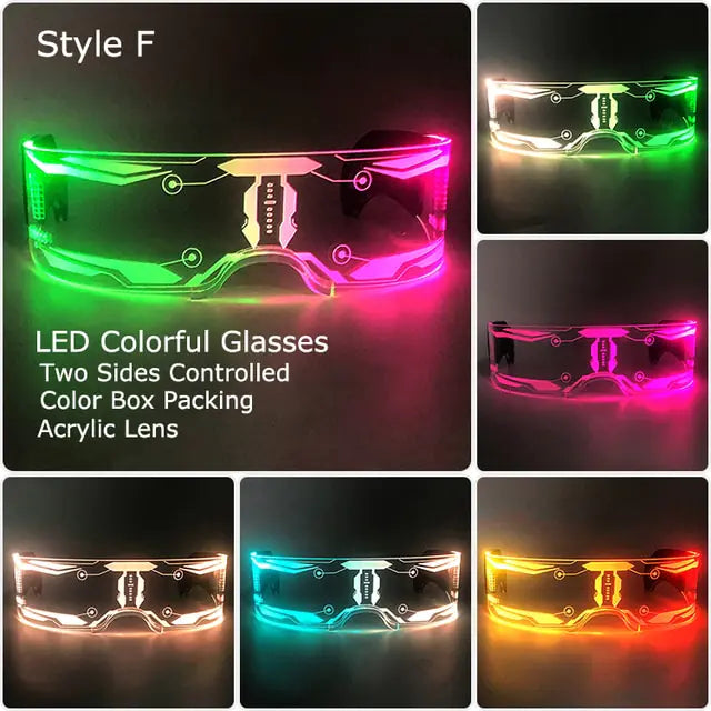 Colorful LED Luminous Glowing Neon Glasses