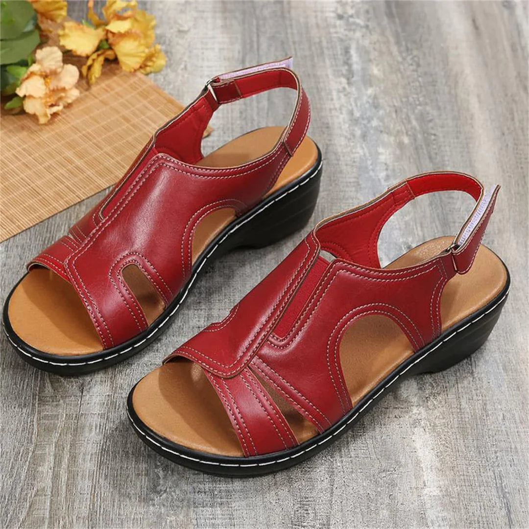 Orthopedic Leather Wedge Sandals