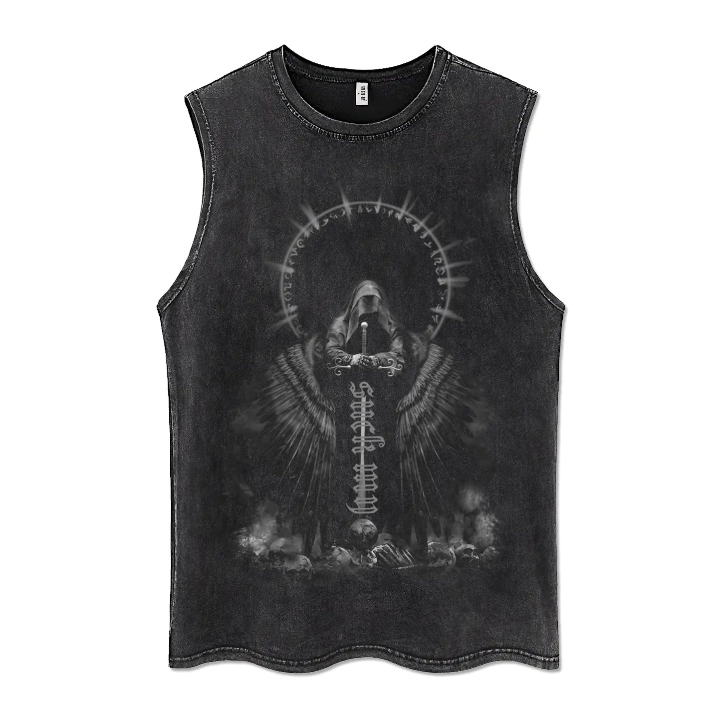 Sleeveless Washout Graphic Tee