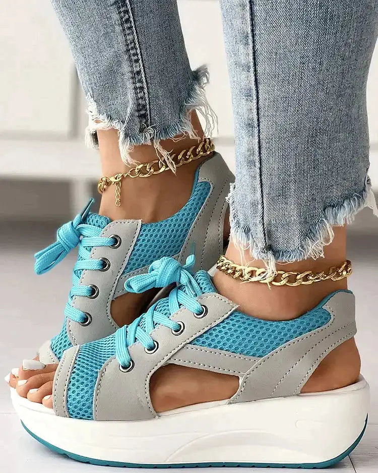 Women's Open Toe Sneakers with Cut Out Design