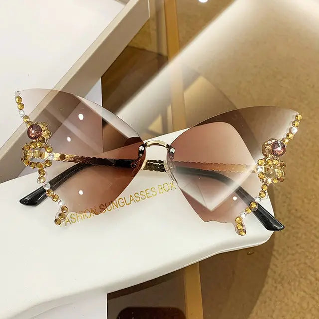 Luxury Diamond Butterfly Sunglasses